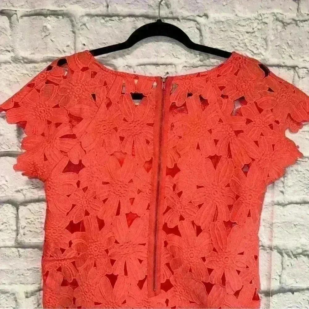 Mystree Women's Coral Lace Dress Floral Pink Size Medium - Picture 8 of 8